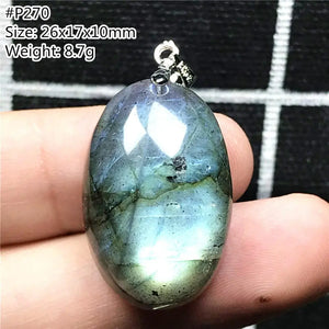 Yellow Light Labradorite Pendant Jewelry Oval Crystal Silver Beads Moonstone
