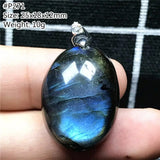 Yellow Light Labradorite Pendant Jewelry Oval Crystal Silver Beads Moonstone