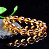 Natural Citrine Round Beads Bracelet 8mm 10mm 12mm AAAAA