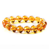 Natural Citrine Round Beads Bracelet 8mm 10mm 12mm AAAAA