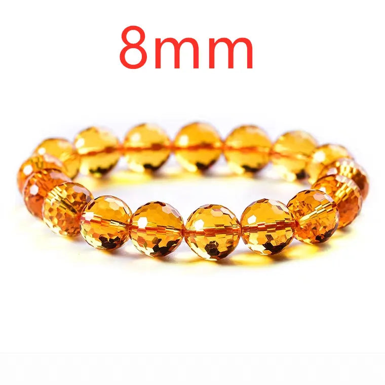 Natural Citrine Round Beads Bracelet 8mm 10mm 12mm AAAAA