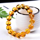 Natural Citrine Round Beads Bracelet 8mm 10mm 12mm AAAAA