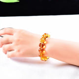 Natural Citrine Round Beads Bracelet 8mm 10mm 12mm AAAAA
