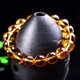 Natural Citrine Round Beads Bracelet 8mm 10mm 12mm AAAAA
