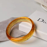 Natural Yellow Citrine Quartz Bracelet Faceted Bangle 54-61mm AAAA