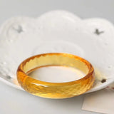 Natural Yellow Citrine Quartz Bracelet Faceted Bangle 54-61mm AAAA