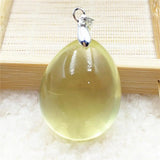 Natural Yellow Citrine Quartz Pendant Water Drop 29x24x17mm