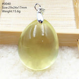 Natural Yellow Citrine Quartz Pendant Water Drop 29x24x17mm