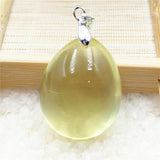 Natural Yellow Citrine Quartz Pendant Water Drop 29x24x17mm