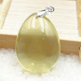 Natural Yellow Citrine Water Drop Pendant Brazil Women Jewelry