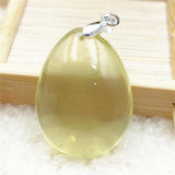 Natural Yellow Citrine Water Drop Pendant Brazil Women Jewelry