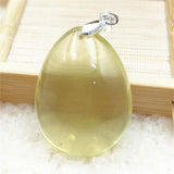 Natural Yellow Citrine Water Drop Pendant Brazil Women Jewelry