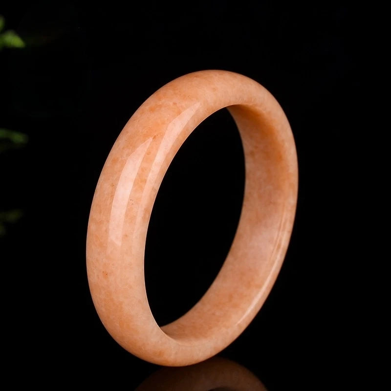 Yellow Jade Bracelet Bangle Hand-Carved Chinese Amulet
