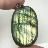 Labradorite Pendant Jewelry Natural Yellow Light Crystal Beads Silver Moonstone