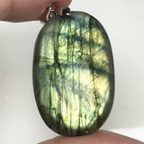 Labradorite Pendant Jewelry Natural Yellow Light Crystal Beads Silver Moonstone