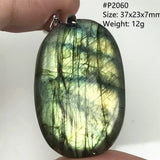 Labradorite Pendant Jewelry Natural Yellow Light Crystal Beads Silver Moonstone