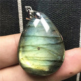 Natural Labradorite Pendant Jewelry Crystal Beads Silver Moonstone Stone