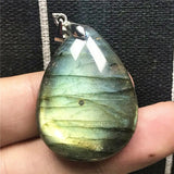 Natural Labradorite Pendant Jewelry Crystal Beads Silver Moonstone Stone