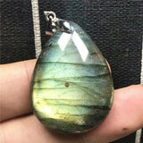 Natural Labradorite Pendant Jewelry Crystal Beads Silver Moonstone Stone