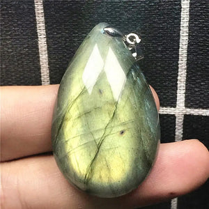 Natural Yellow Light Labradorite Pendant Jewelry For Woman Man
