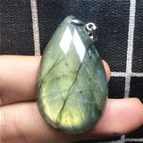 Natural Yellow Light Labradorite Pendant Jewelry For Woman Man