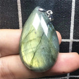 Natural Yellow Light Labradorite Pendant Jewelry For Woman Man