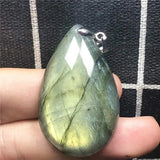 Natural Yellow Light Labradorite Pendant Jewelry For Woman Man