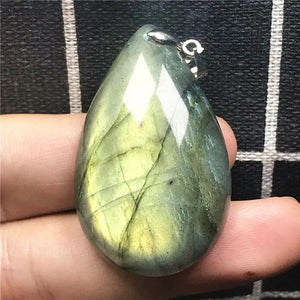 Natural Yellow Light Labradorite Pendant Jewelry For Woman Man