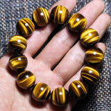 Yellow Tiger's Eye Round Bead Stretch Bracelet 16mm 14mm 12mm 10mm