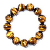 Yellow Tiger's Eye Round Bead Stretch Bracelet 16mm 14mm 12mm 10mm