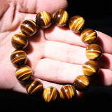 Yellow Tiger's Eye Round Bead Stretch Bracelet 16mm 14mm 12mm 10mm