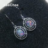 Opal Drop Earring Oval 5*7mm Natural Gemstone 925 Silver Women Gift