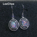 Opal Drop Earring Oval 5*7mm Natural Gemstone 925 Silver Women Gift