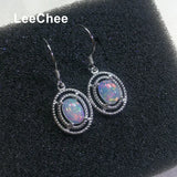 Opal Drop Earring Oval 5*7mm Natural Gemstone 925 Silver Women Gift