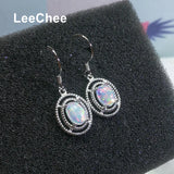 Opal Drop Earring Oval 5*7mm Natural Gemstone 925 Silver Women Gift