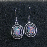 Opal Drop Earring Oval 5*7mm Natural Gemstone 925 Silver Women Gift