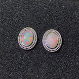 Opal Earrings 6*8MM Fire Gemstone Jewelry 925 Sterling Silver