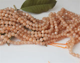Orange Sunstone Women Lady Bracelet Necklace DIY Beads Jewelry 6mm
