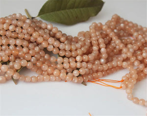 Orange Sunstone Women Lady Bracelet Necklace DIY Beads Jewelry 6mm