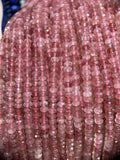 Pink Purple Faceted Gemstone Beads 4x6mm for DIY Jewelry Making