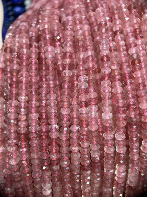 Pink Purple Faceted Gemstone Beads 4x6mm for DIY Jewelry Making