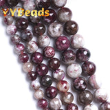 Plum Bossom Tourmaline Beads 6 8 10mm 15 Inch