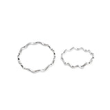 925 Sterling Silver Thin Line Wave Smooth Ring Jewelry