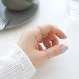 925 Sterling Silver Thin Line Wave Smooth Ring Jewelry