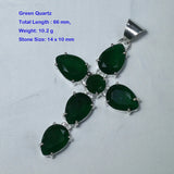 Pyrite Green Quartz Amethyst Dichroic Glass Pendant
