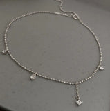925 Silver CZ Tassel Anklets Women Fine Jewelry Gift