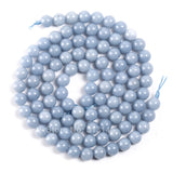 Angelite Natural Stone Round Gem Beads for DIY Jewelry Making