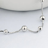 925 Sterling Silver Anklet Bohemian Beads Foot Chain