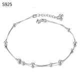 925 Sterling Silver Anklet Bohemian Beads Foot Chain