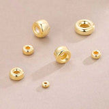925 Sterling Silver Flat Round Beads 18k Spacers DIY Jewelry Findings